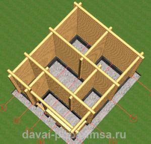 Деревянная баня 5x6 метров – чертежи бревенчатых стен Деревянная баня 5x6 метров – чертежи бревенчатых стен