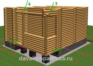 Деревянная баня 5x6 метров – чертежи бревенчатых стен Деревянная баня 5x6 метров – чертежи бревенчатых стен